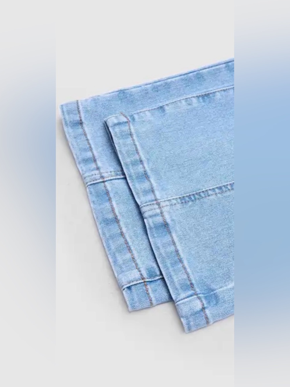 Flamingals Wash Asymmetrical Stitch Detail Mid Waist Straight Leg Jeans - Picture 10 of 14
